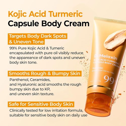 کرم کپسولی روشن کننده بدن کوجیک اسید و زردچوبه دکتر ملاکسین Dr.Melaxin Kojic Acid Turmeric Capsule Body Cream