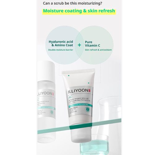 اسکراب لایه بردار ضد جوش و تسکین دهنده بدن ایلیون ILLIYOON AC Cica Clear Peeling Scrub