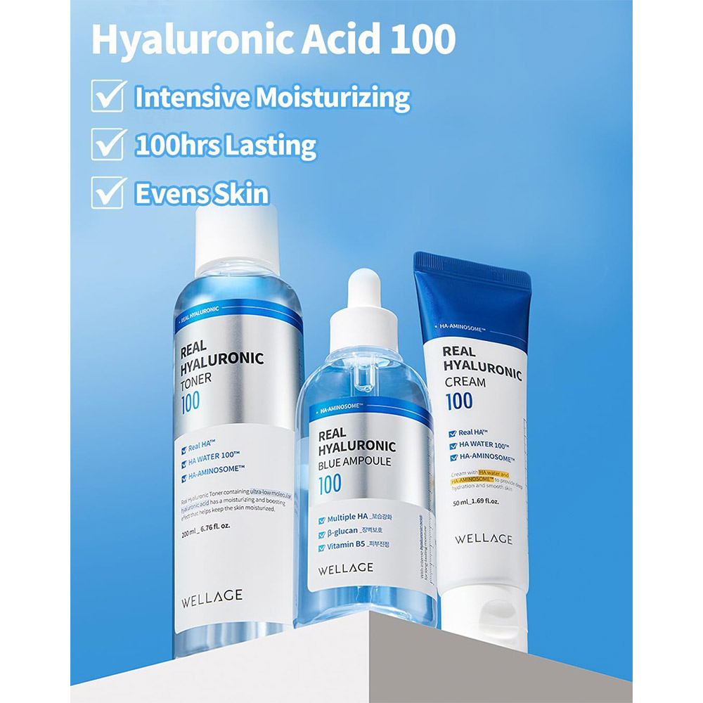 تونر آبرسان قوی هیالورونیک 100 ولاژ WELLAGE Real Hyaluronic 100 Toner