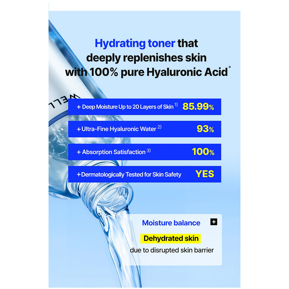 تونر آبرسان قوی هیالورونیک 100 ولاژ WELLAGE Real Hyaluronic 100 Toner
