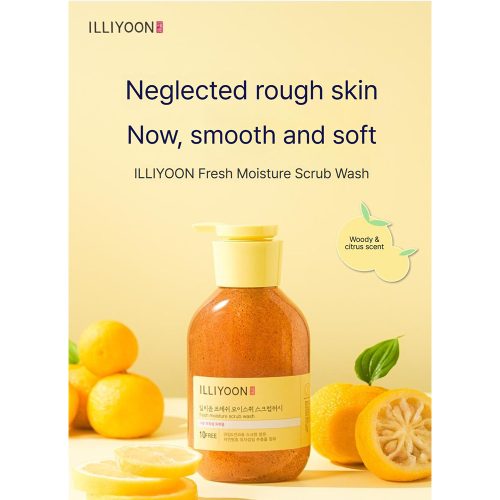 شوینده و اسکراب بدن ایلیون مرطوب کننده، لایه بردار و روشن کننده پوست ILLIYOON FRESH MOISTURE SCRUB WASH MONCHHICHI EDITION