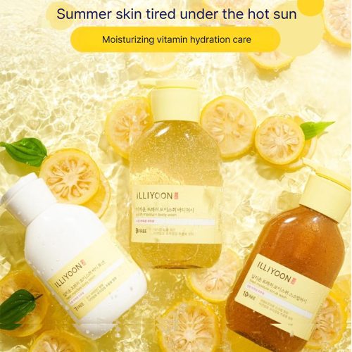 شوینده و اسکراب بدن ایلیون مرطوب کننده، لایه بردار و روشن کننده پوست ILLIYOON FRESH MOISTURE SCRUB WASH MONCHHICHI EDITION