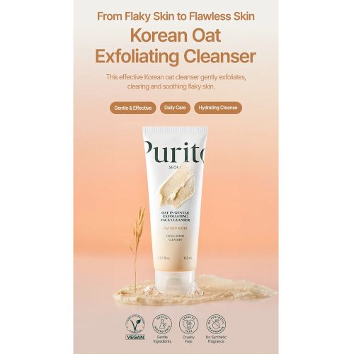 شوینده و اسکراب لایه بردار جو دوسر پیوریتو Purito Oat in Gentle Exfoliating Face Cleanser