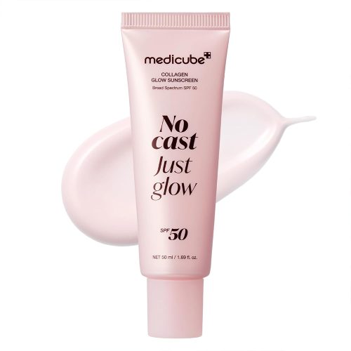 ضد آفتاب بی رنگ درخشان کننده کلاژن مدی کیوب medicube Sunscreen No Cast Just Glow Collagen