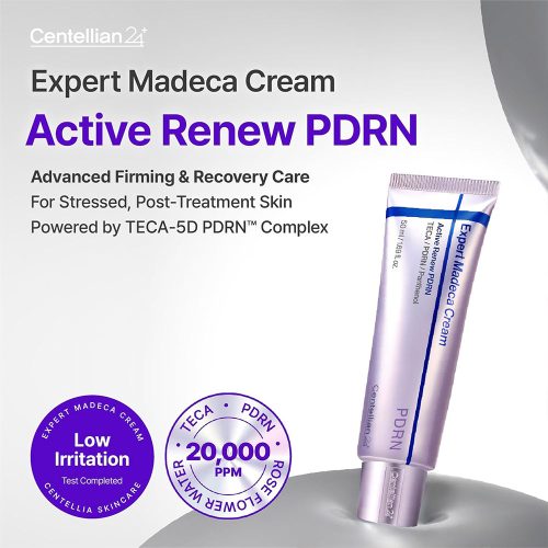 مادکا کرم ترمیم کننده PDRN سنتلین 24 تسکین دهنده، ضد چروک و جوانساز پوست Centellian24 Expert Madeca Cream Active Renew PDRN