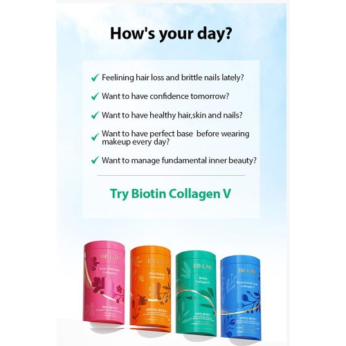 مکمل خوراکی تقویت کننده پوست، مو و ناخن بیوتین و کلاژن V بی بی لب BB LAB Biotin Collagen V