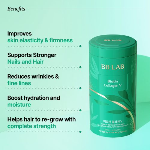 مکمل خوراکی تقویت کننده پوست، مو و ناخن بیوتین و کلاژن V بی بی لب BB LAB Biotin Collagen V