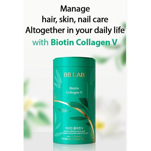 مکمل خوراکی تقویت کننده پوست، مو و ناخن بیوتین و کلاژن V بی بی لب BB LAB Biotin Collagen V