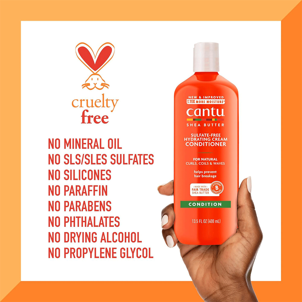 نرم کننده بدون سولفات داخل حمام شی باتر کانتو Cantu Shea Butter Sulfate-Free Hydrating Cream Conditioner