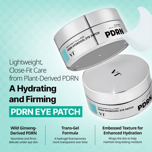 پچ زیر چشم هیدروژلی PDRN وی تی کازمتیک آبرسان، ضد چروک و روشن کننده VT PDRN Hydrogel Eye Patch