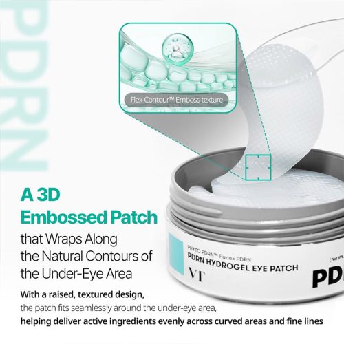 پچ زیر چشم هیدروژلی PDRN وی تی کازمتیک آبرسان، ضد چروک و روشن کننده VT PDRN Hydrogel Eye Patch