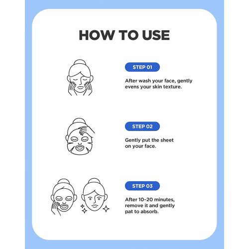 پک ماسک ورقه ای آبرسان هیالورونیک اسید ولاژ WELLAGE Real Hyaluronic Blue Ampoule Mask