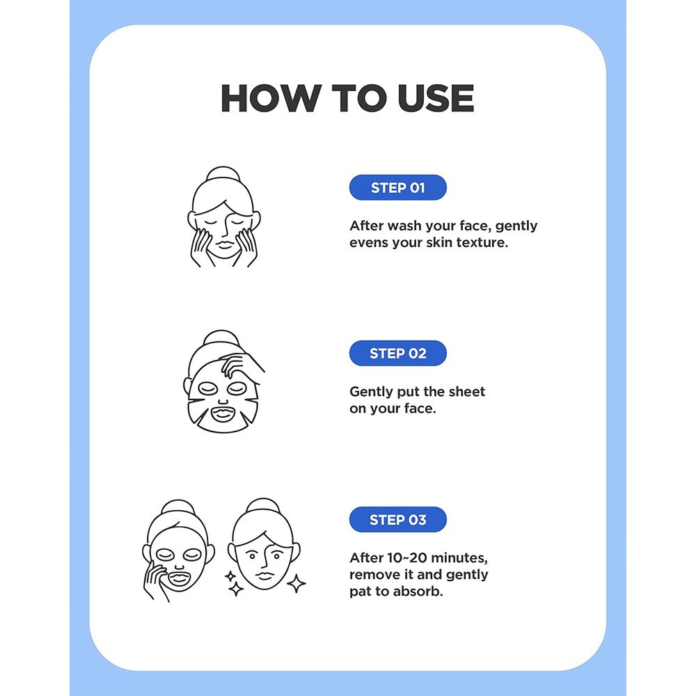 پک ماسک ورقه ای آبرسان هیالورونیک اسید ولاژ WELLAGE Real Hyaluronic Blue Ampoule Mask