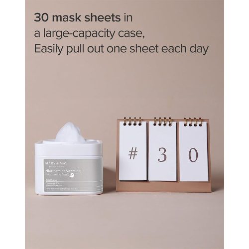 پک ماسک ورقه ای آبرسان و روشن کننده نیاسینامید و ویتامین سی مری اند می Mary&May Niacinamide Vitamin C Daily Mask