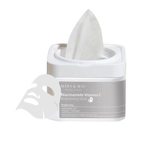 پک ماسک ورقه ای آبرسان و روشن کننده نیاسینامید و ویتامین سی مری اند می Mary&May Niacinamide Vitamin C Daily Mask
