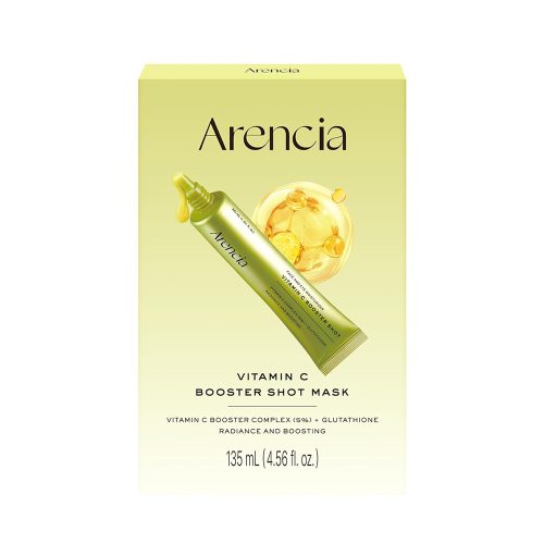 پک ماسک ورقه ای بوستر شات ویتامین سی آرنسیا روشن کننده قوی، آبرسان و درخشان کننده پوست Arencia Vitamin C Booster Shot Mask