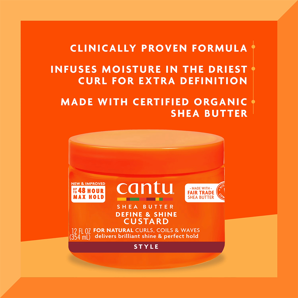 کاسترد حالت دهنده و براق کننده شی باتر کانتو Cantu Shea Butter Define & Shine Custard