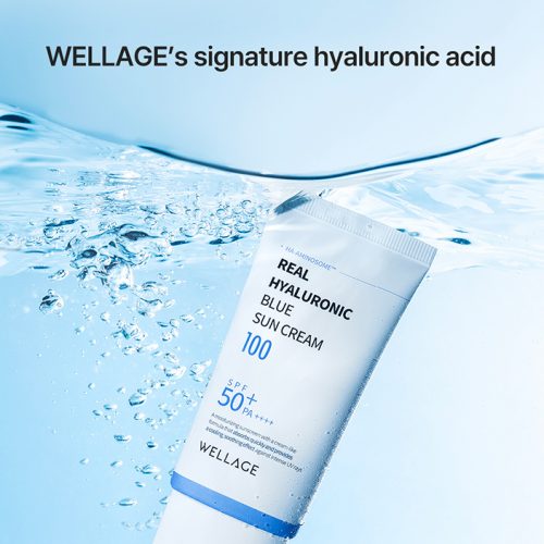 کرم ضد آفتاب آبرسان هیالورونیک اسید ولاژ WELLAGE Real Hyaluronic Blue Sun Cream
