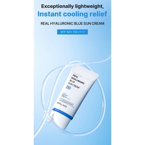 کرم ضد آفتاب آبرسان هیالورونیک اسید ولاژ WELLAGE Real Hyaluronic Blue Sun Cream