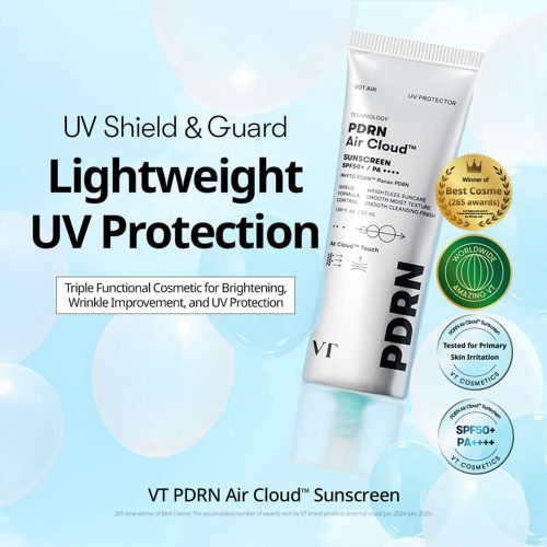 کرم ضد آفتاب آبرسان و سبک ایر کلود PDRN وی تی کازمتیک VT COSMETICS PDRN Air Cloud Sunscreen