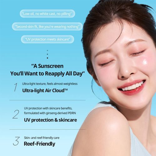 کرم ضد آفتاب آبرسان و سبک ایر کلود PDRN وی تی کازمتیک VT COSMETICS PDRN Air Cloud Sunscreen