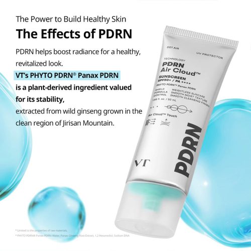 کرم ضد آفتاب آبرسان و سبک ایر کلود PDRN وی تی کازمتیک VT COSMETICS PDRN Air Cloud Sunscreen
