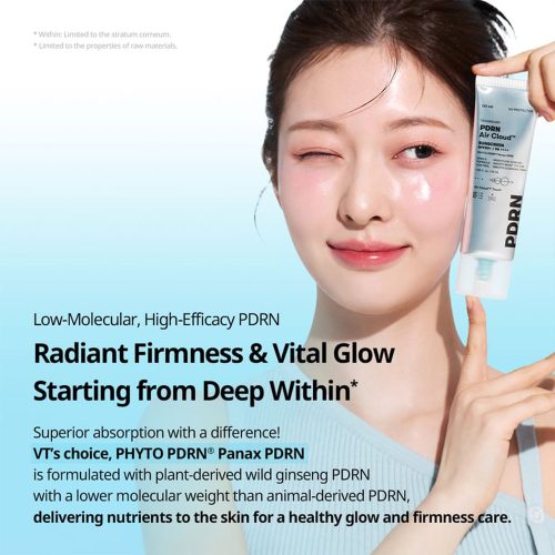 کرم ضد آفتاب آبرسان و سبک ایر کلود PDRN وی تی کازمتیک VT COSMETICS PDRN Air Cloud Sunscreen
