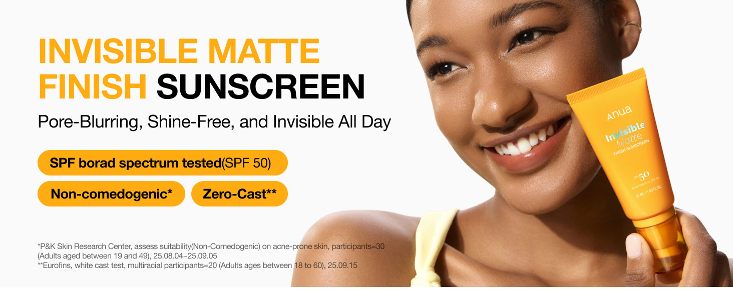 کرم ضد آفتاب مات کننده آنوا Anua Invisible Matte Finish Sunscreen