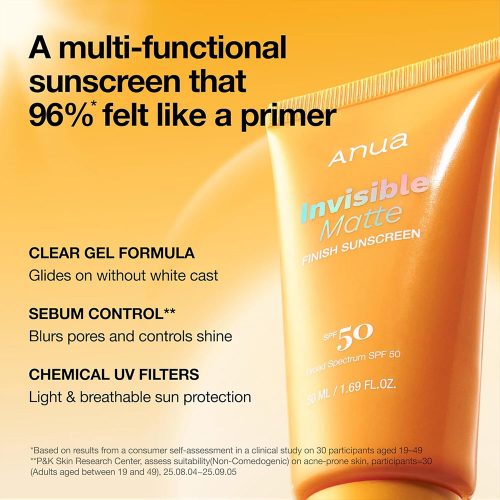 کرم ضد آفتاب مات کننده آنوا Anua Invisible Matte Finish Sunscreen