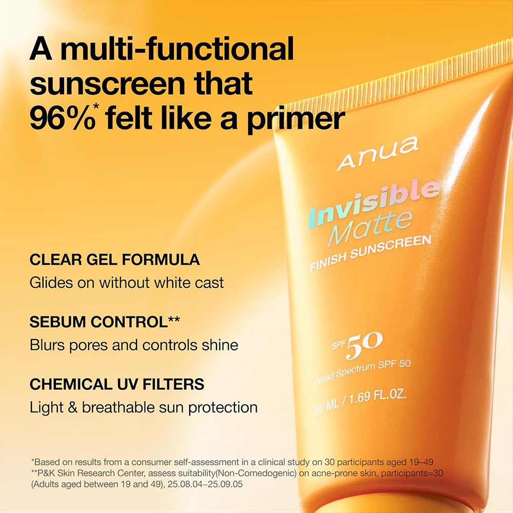 کرم ضد آفتاب مات کننده آنوا Anua Invisible Matte Finish Sunscreen