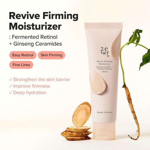 کرم مرطوب کننده رتینول تخمیری جینسینگ و سراماید بیوتی آف جوسان ضد چروک و جوانساز پوست Beauty of Joseon Revive Firming Moisturizer Ginseng Ceramide + Fermented Retinol