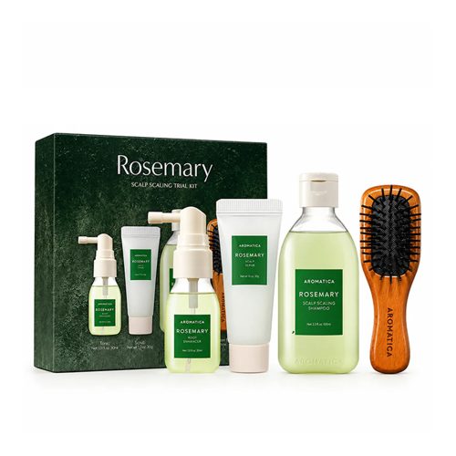 ست مسافرتی مراقبت از موی رزماری آروماتیکا ضد ریزش و تقویت ریشه و ساقه مو AROMATICA Rosemary Scalp Scaling Trial Kit Travel Size