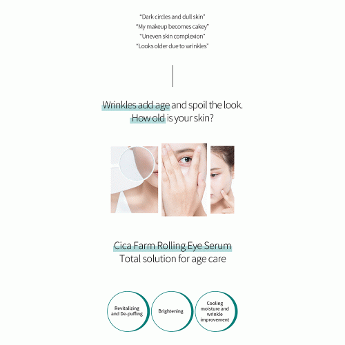 سرم دور چشم رولی سیکا فارم استی آبرسان، روشن کننده و تسکین دهنده Farm Stay Cica Farm Revitalizing Rolling Eye Serum