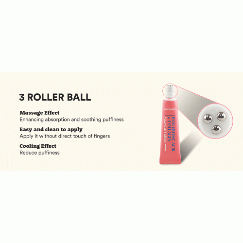 سرم دور چشم رولی هیالورونیک اسید و کلاژن فارم‌ استی آبرسانی عمیق و روشن کننده FarmStay Hyaluronic Acid & Collagen Rolling Eye Serum