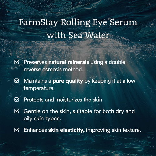 سرم دور چشم رولی هیالورونیک اسید و کلاژن فارم‌ استی آبرسانی عمیق و روشن کننده FarmStay Hyaluronic Acid & Collagen Rolling Eye Serum