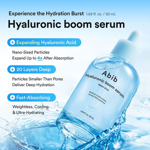 سرم هیالورونیک اسید ابیب آبرسان قوی و تقویت سد دفاعی پوست Abib Hyaluronic Boom Serum Water Drop