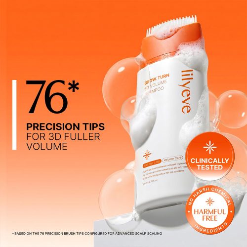 شامپو ضد ریزش و حجم دهنده موی لیلیوئه lilyeve Grow Turn Exosome 3D Volume Brush Shampoo