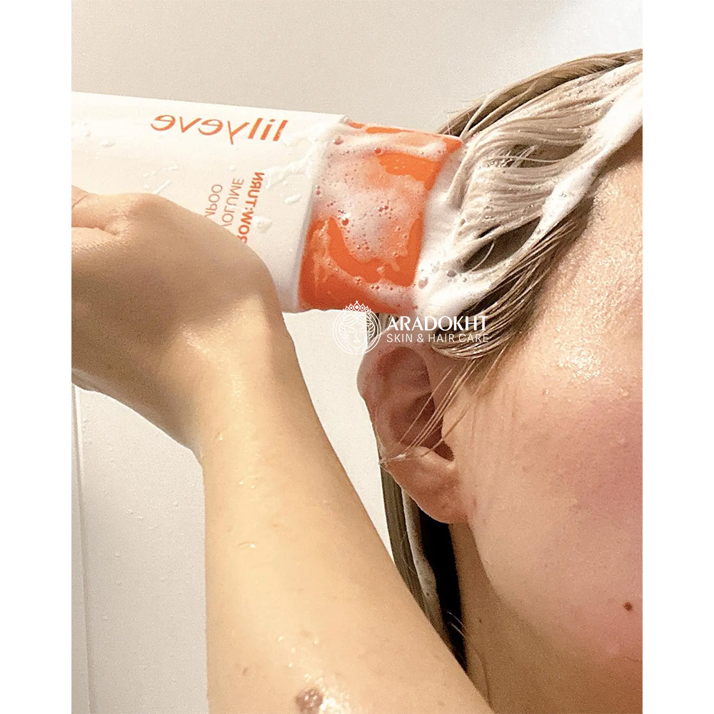شامپو ضد ریزش و حجم دهنده موی لیلیوئه lilyeve Grow Turn Exosome 3D Volume Brush Shampoo