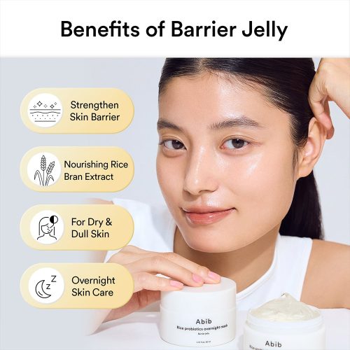 ماسک شب ژلی برنج و پروبیوتیک ابیب روشن کننده و تقویت کننده بریر پوست ABIB Rice Probiotics Overnight Mask Barrier Jelly