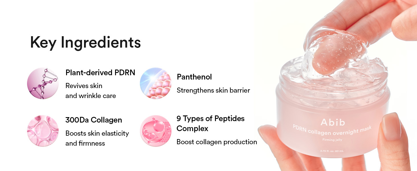 ماسک شب ژلی کلاژن و PDRN ابیب ضد چروک، آبرسان و درخشان کننده پوست Abib PDRN Collagen Overnight Face Mask Firming Jelly