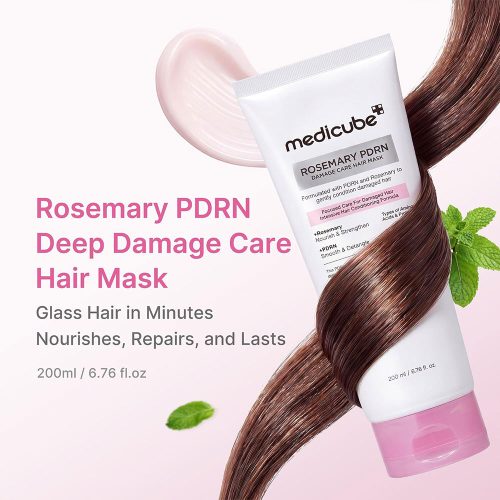 ماسک موی ترمیم کننده PDRN و رزماری مدی کیوب ضد ریزش، نرم کننده و ضد وز قوی مو Medicube Rosemary PDRN Damage Care Hair Mask