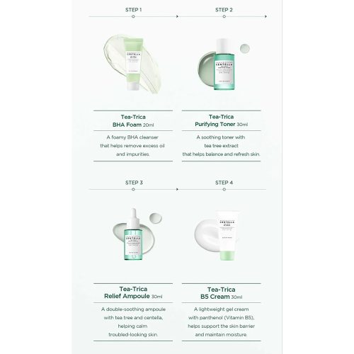 پک مسافرتی محصولات ضد جوش تی تریکا اسکین 1004 SKIN1004 Madagascar Centella Tea-Trica Travel Kit