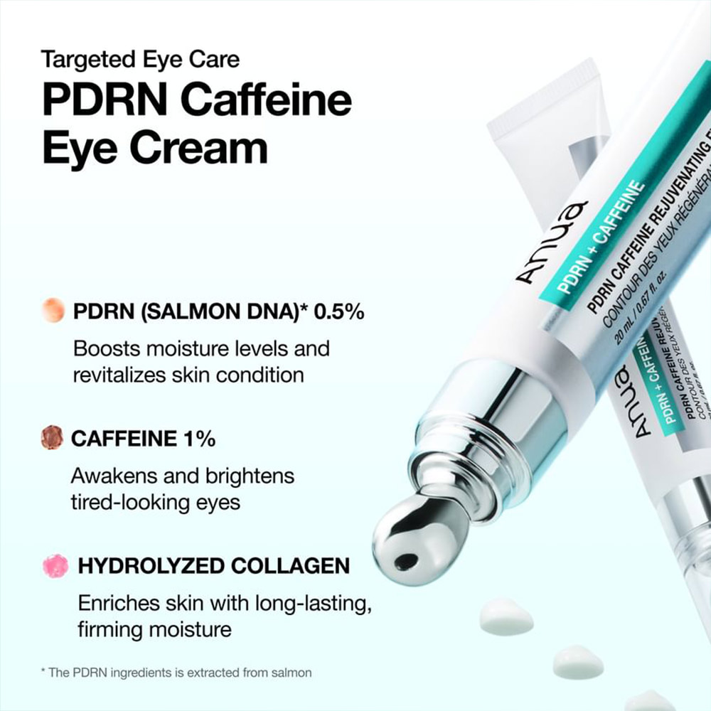 کرم دور چشم PDRN و کافئین آنوا ضد پف و تیرگی، ضد چروک و جوانساز Anua PDRN Caffeine Rejuvenating Eye Cream