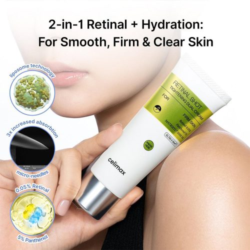 کرم دوگانه رتینال شات سلیمکس ضد چروک، تسکین دهنده و جوانساز پوست Celimax The Vita-A Retinal Shot Tightening Dual Cream