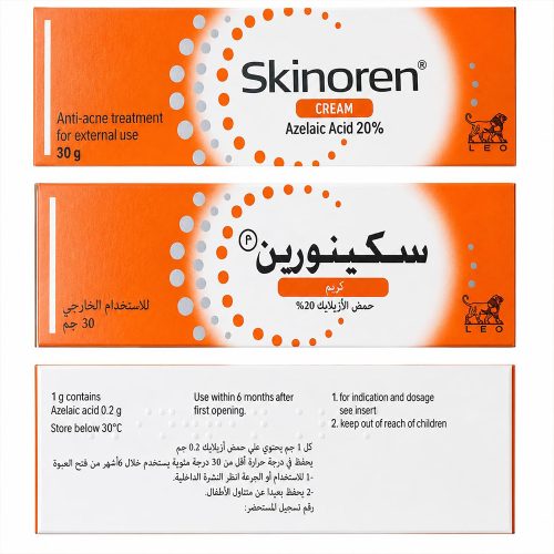 کرم ضد جوش و آکنه آزلائیک اسید 20 درصد اسکینورن لئو فارما Skinoren Cream Azelaic Acid 20% Anti-Acne Treatment
