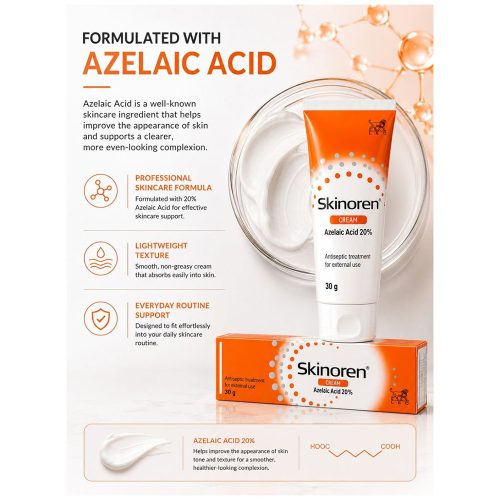 کرم ضد جوش و آکنه آزلائیک اسید 20 درصد اسکینورن لئو فارما Skinoren Cream Azelaic Acid 20% Anti-Acne Treatment