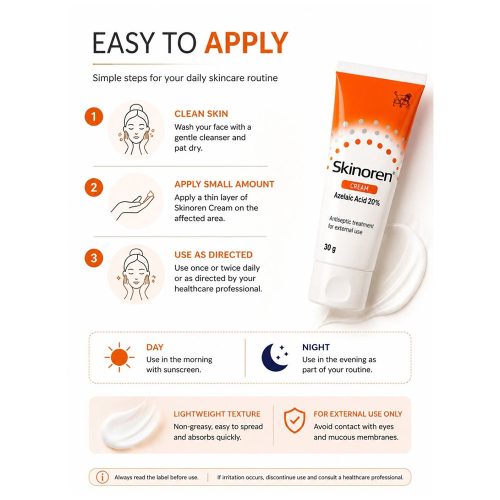 کرم ضد جوش و آکنه آزلائیک اسید 20 درصد اسکینورن لئو فارما Skinoren Cream Azelaic Acid 20% Anti-Acne Treatment