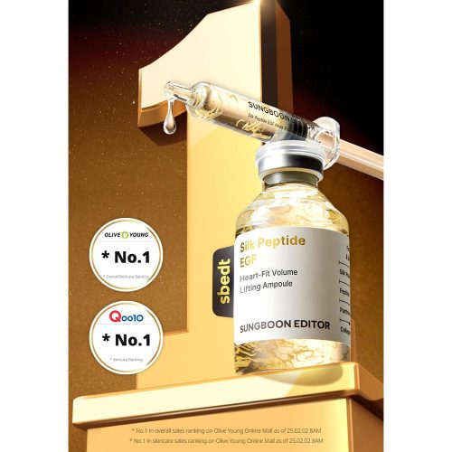 آمپول ضد چروک و حجم دهنده پپتاید ابریشم و EGF سانگ بون ادیتور SUNGBOON EDITOR Silk Peptide EGF Heart Fit Volume Lifting Ampoule