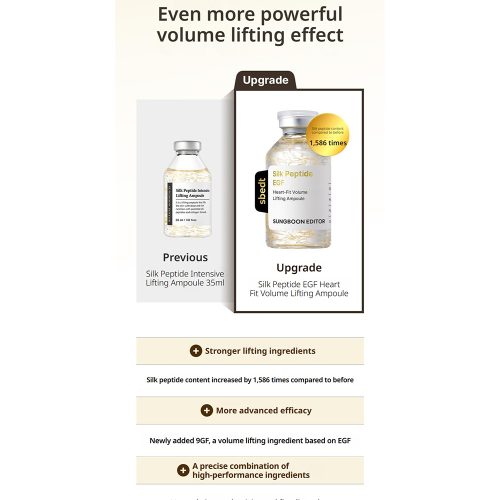 آمپول ضد چروک و حجم دهنده پپتاید ابریشم و EGF سانگ بون ادیتور SUNGBOON EDITOR Silk Peptide EGF Heart Fit Volume Lifting Ampoule