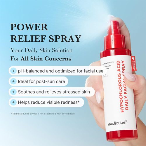 اسپری آبرسان، ضد جوش و تسکین دهنده هیپوکلروس اسید مدی کیوب medicube Hypochlorous Acid Daily Facial Spray